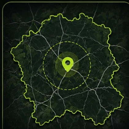 Map showing the approximate service area centred on Cheadle, Staffordshire.